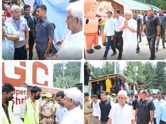 Over 3.5 Lakh Pilgrims Complete Amarnath Yatra in 15 Days; LG Manoj Sinha Reviews Arrangements at Nunwan Base Camp