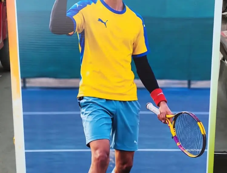 Mohammad Qais’s Portrait Displayed at Gindun Tennis Courts, Rajbagh