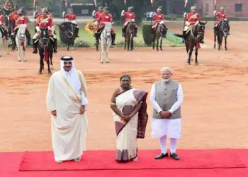 Qatar Amir accorded ceremonial welcome at Rashtrapati Bhavan ahead of talks with PM Modi