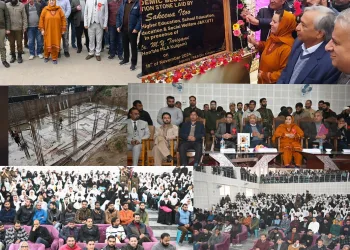 Sakeena Masood lays foundation stone for Academic Block at GDC Kulgam