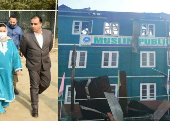 Sakeena Masood visits Muslim Public School Rajbagh after devastating fire incident