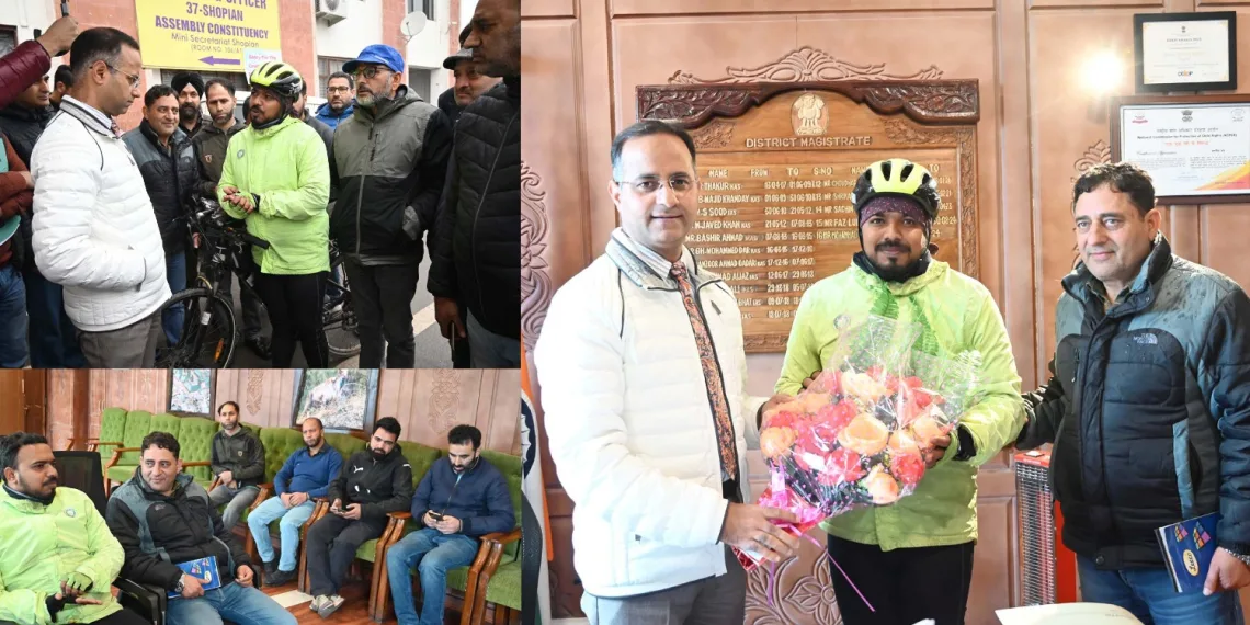 “Bicycle Man of India” calls upon DDC Shopian