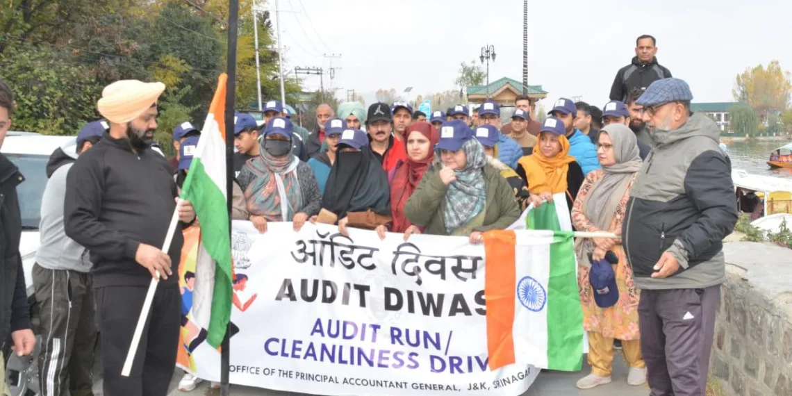 AG Office Srinagar Commences Audit Week Celebrations with Audit Run and Cleanliness Drive