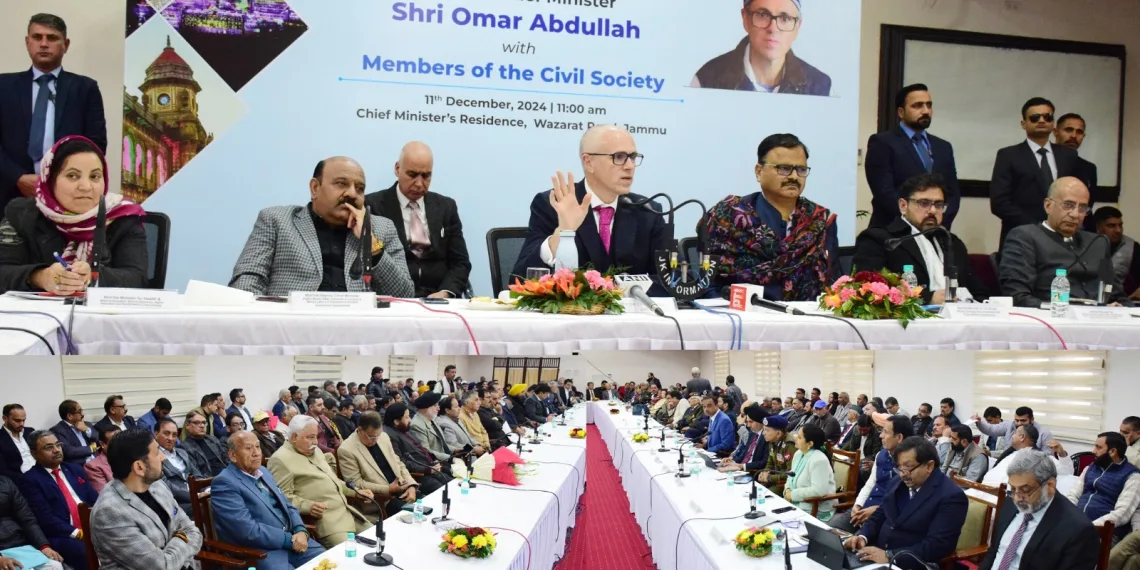 Chief Minister Omar Abdullah holds interaction with Civil Society Jammu