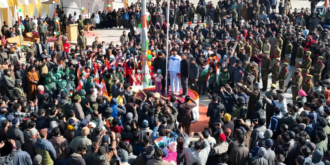 Historic Moment: Indian National Flag Unfurled at Tral Chowk for the First Time on India’s 76th Republic Day