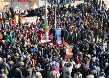Historic Moment: Indian National Flag Unfurled at Tral Chowk for the First Time on India’s 76th Republic Day