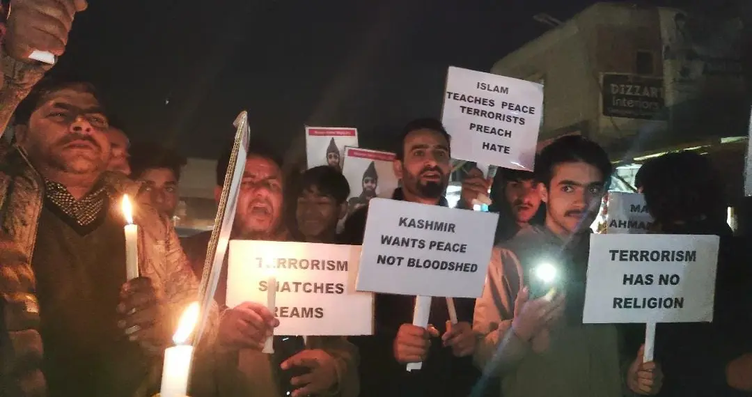 Candlelight Marches Held Across Kashmir to Condemn Kulgam Terror Attack