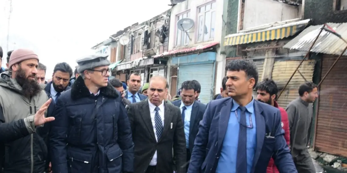 CM Omar Abdullah visits Sonamarg, assesses fire damage