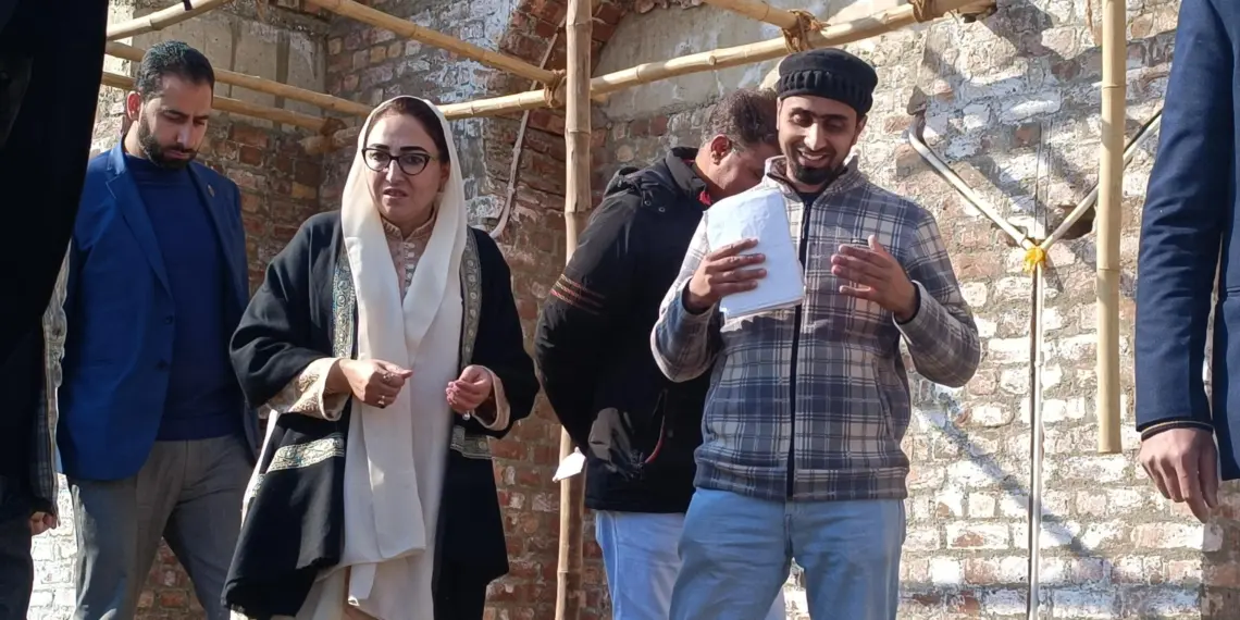 Waqf Board Chairperson visits Eidgah to oversea construction work of Pulpit