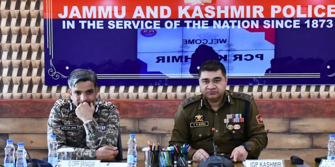 IGP Kashmir V.K Birdi IG CRPF holds joint security review meeting at PCR Kashmir