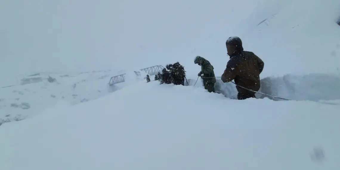 Avalanche at BRO Camp near Mana Village