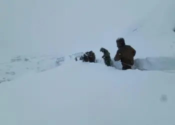 Avalanche at BRO Camp near Mana Village