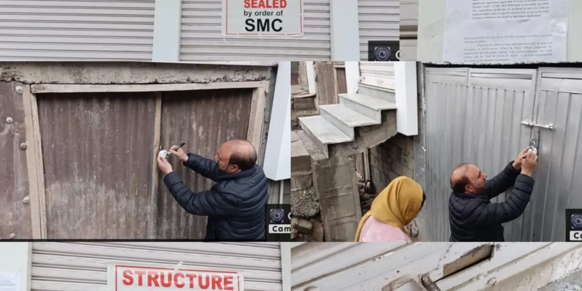 SMC Sealed Commercial Structure at Nawab Bazar for Building Violations