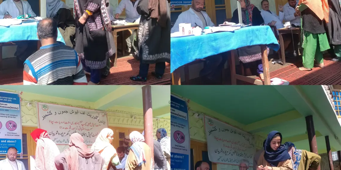 NCD Screening Drive Held at AHWC Khurampora Shopian