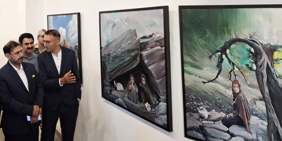 Minister Satish Kumar Sharma Inaugurates Muneer Ali Khan’s Art Exhibition at Kala Kendra