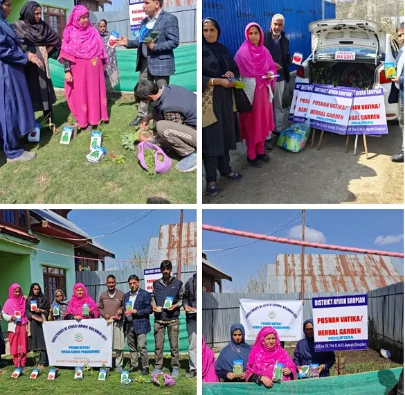 Seeds, Herbs & Saplings distributed to promote Poshan Vatikas in Tribal areas of Shopian