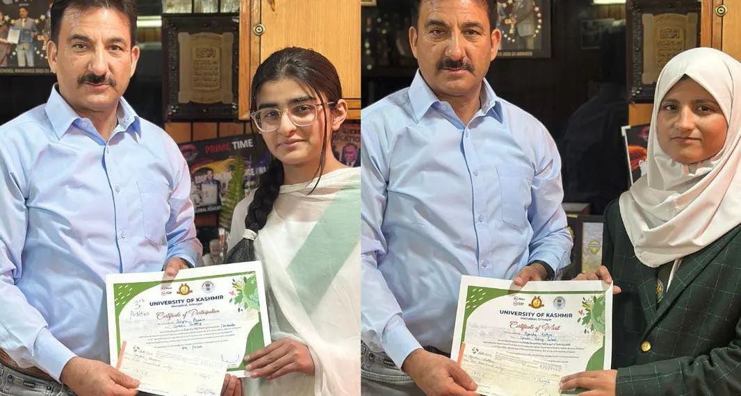 GVEI student bags 1st position at Earth Day celebrations at KU