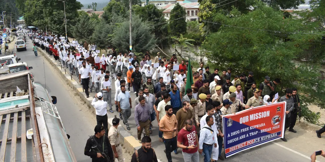Kupwara Police Organizes Drug Awareness Rally on the Eve of International Day Against Drug Abuse and Illicit Trafficking