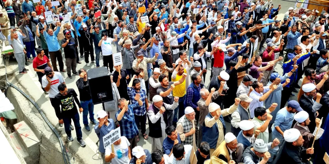 IKMT Kargil Holds Massive Protest Rally Against Malicious Campaign Targeting Ayatollah Khamenei