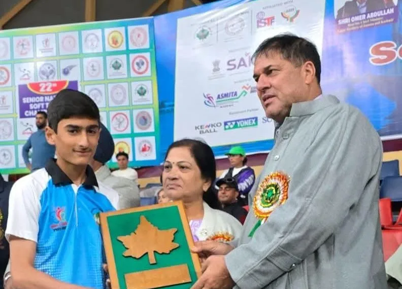 Mohammad Qais Felicitated at 22nd Senior National Soft Tennis Championship
