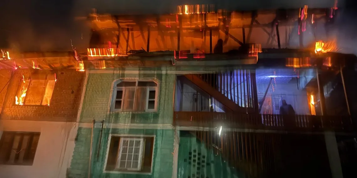 Tragic Fire Guts Two Houses, Seven Families Rendered Homeless in Tangdhar