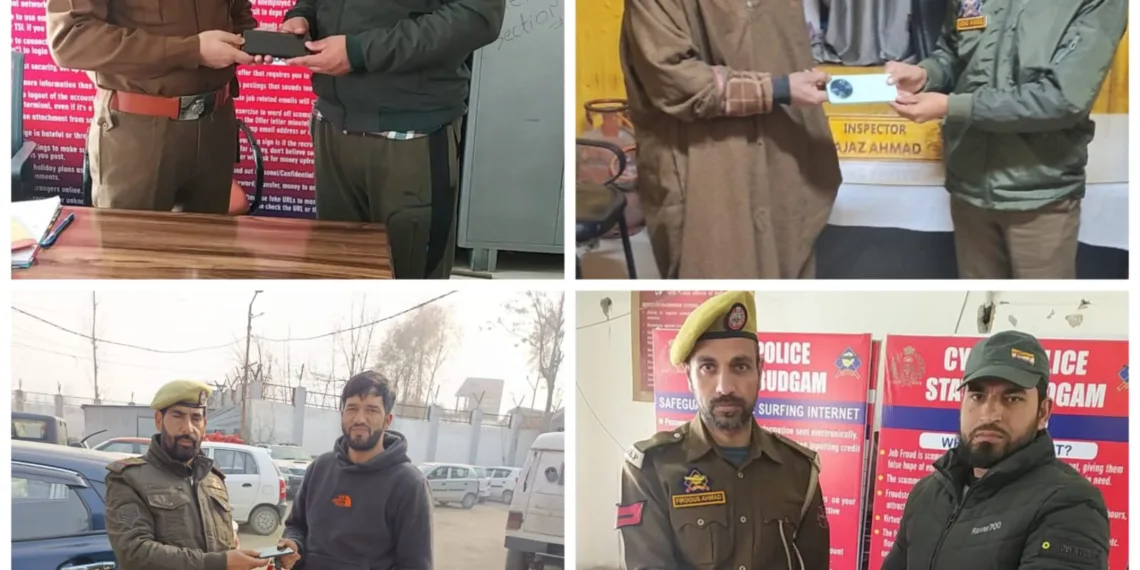 Cyber Police Budgam Foils Online Frauds; Recovers ₹15.87 Lakh in Oct–Nov 2025, Traces 52 Lost/Stolen Phones