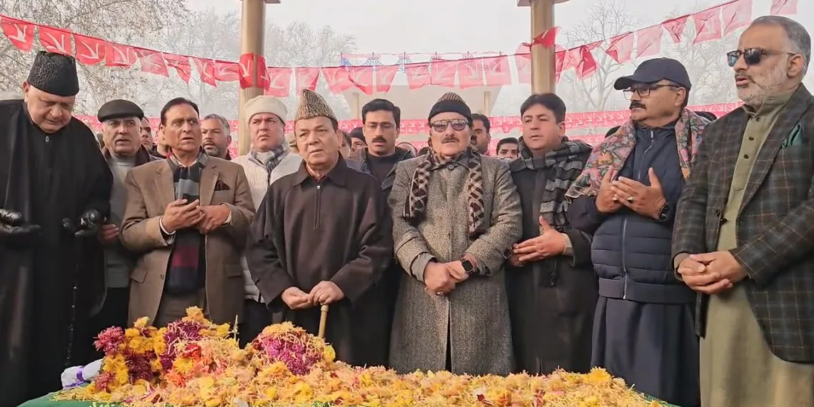 NC Leaders Mark Sheikh Mohammad Abdullah’s 120th Birth Anniversary With Tributes at Naseem Bagh