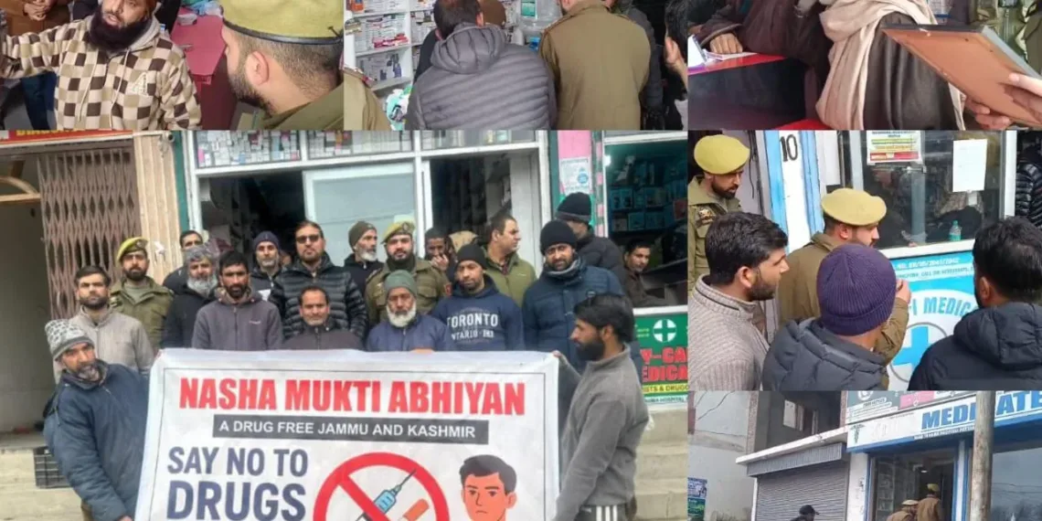 Naib Tehsildar, Drug Inspector Conduct Surprise Inspection of Medical Shops at CHC Pattan; ₹4,800 Fine Imposed, 10,000 Polythene Bags Seized