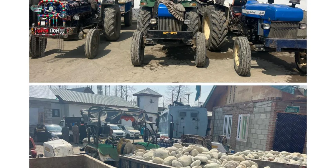 Illegal Mining; Shopian Police Seize three Tractors; FIR Registered