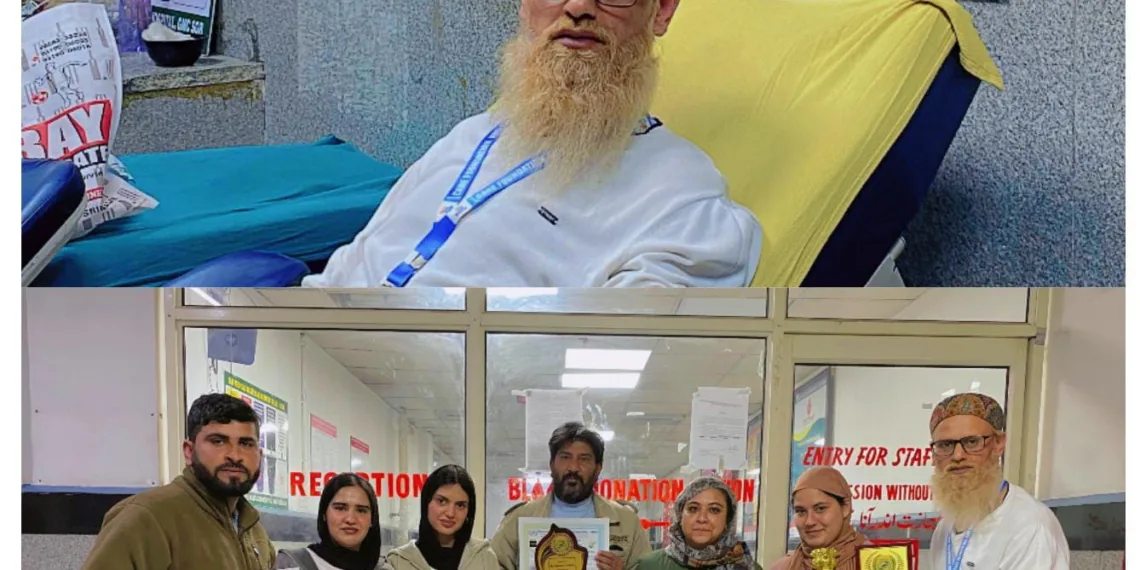 “Iron Man of J&K” Afaq Rashid Donates Blood 85 Times in 25 Years