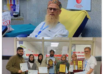 “Iron Man of J&K” Afaq Rashid Donates Blood 85 Times in 25 Years