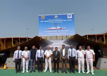 Keel laying of two Next Generation Offshore Patrol Vessels for ICG