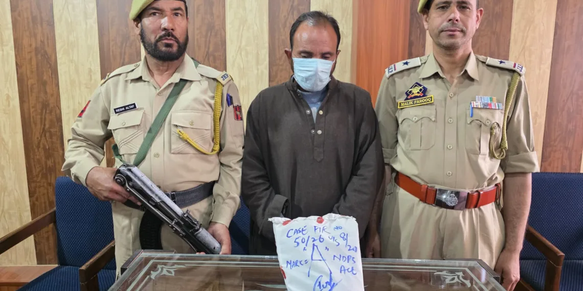 Pulwama Police Tightens Noose on Drug Network; 212 Grams Charas-Like Substance Recovered, One Arrested