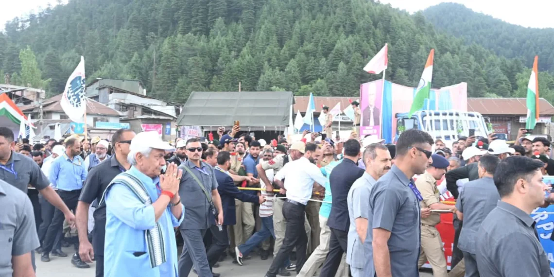 “Drugs and Terrorism Are Two Heads of the Same Snake”: LG Manoj Sinha Leads Padyatra in Kupwara