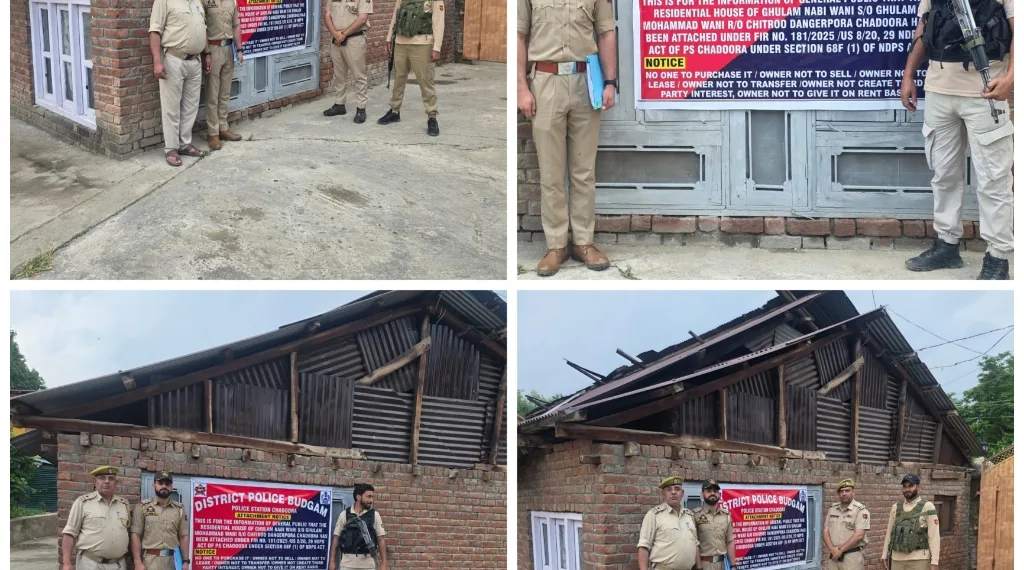 Budgam Police Tightens Noose on Drug Mafia, Attaches Properties Worth ₹80 Lakh in Chadoora