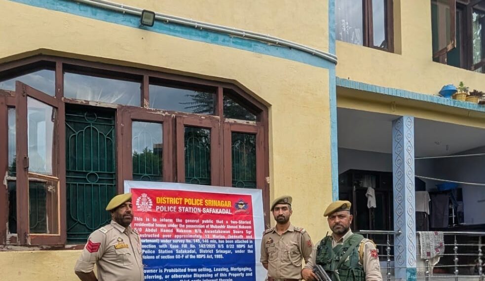 Property Worth ₹2.74 Crore Attached in Srinagar Under Nasha Mukti J&K Campaign: Srinagar Police