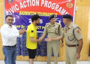 Anantnag Police Organises Badminton Tournament at Indoor Stadium GDC Anantnag under CAP