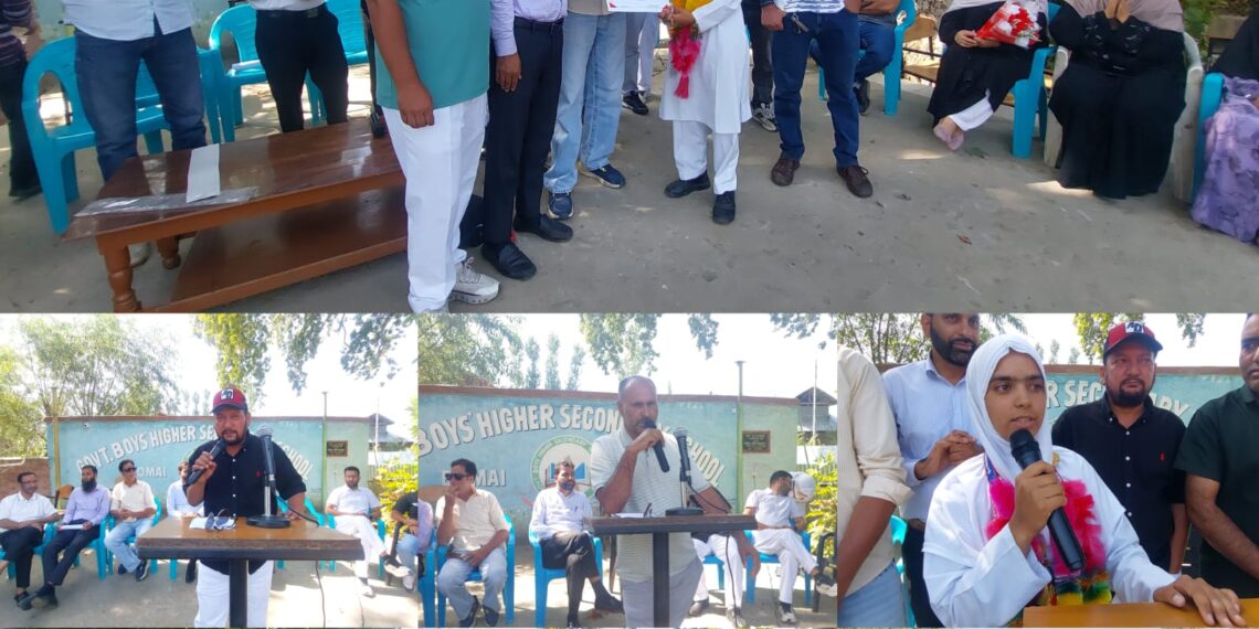DYSSO Baramulla Felicitates Emerging Cricketer Adhfar Wali at Boys Higher Secondary School Bomai
