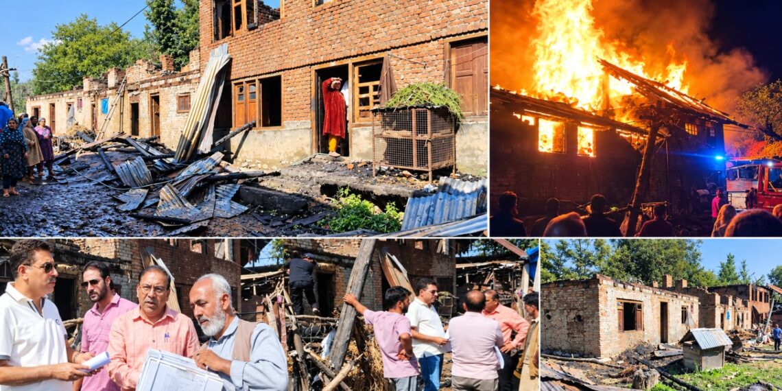 Midnight Blaze in Khansahib: Three Houses Gutted, Household Belongings and Essential Items Destroyed in Fire