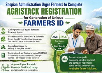Shopian Administration Urges Farmers to Complete AGRISTACK Registration for Generation of Unique Farmers ID
