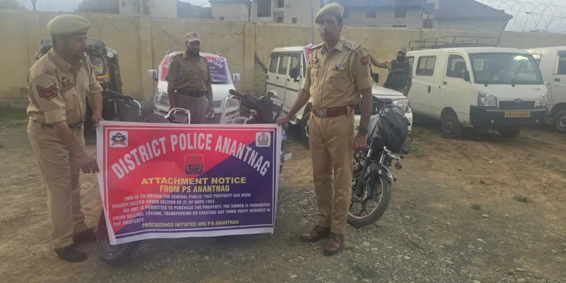 Anantnag Police Attaches 08 Vehicles Worth ₹20 Lakh Under NDPS Act in Continued Crackdown on Drug Networks