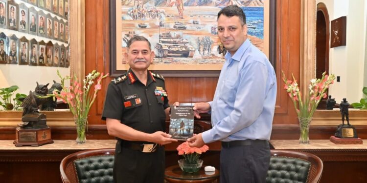 Army Chief receives Rahul Pandit’s book on information warfare and digital conflict