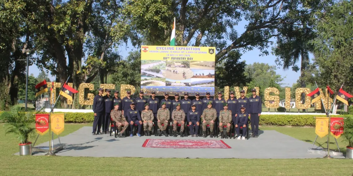 TIGER DIVISION FLAGS IN HIGH-ALTITUDE TREKKING AND CYCLING EXPEDITIONS TO COMMEMORATE 80TH INFANTRY DAY