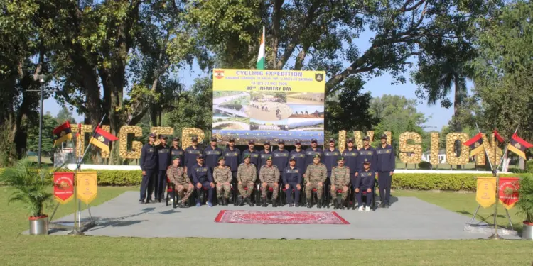 TIGER DIVISION FLAGS IN HIGH-ALTITUDE TREKKING AND CYCLING EXPEDITIONS TO COMMEMORATE 80TH INFANTRY DAY