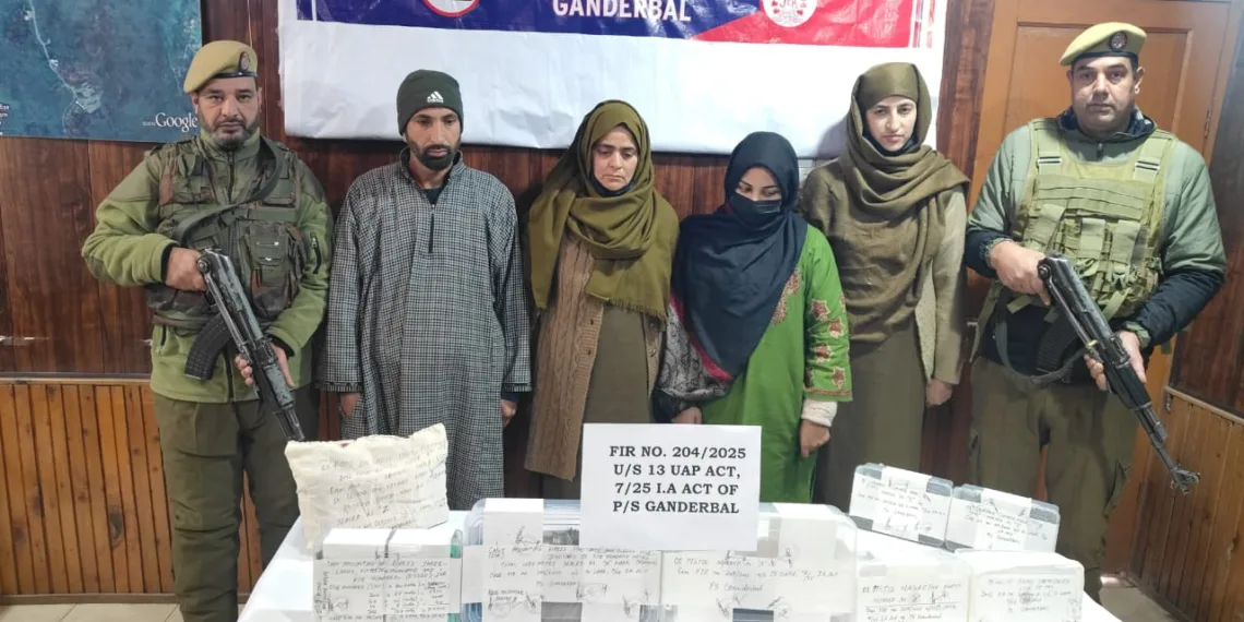 Two Terror Associates Nabbed With Weapons, Grenades and ₹8.40 Lakh Cash in Ganderbal