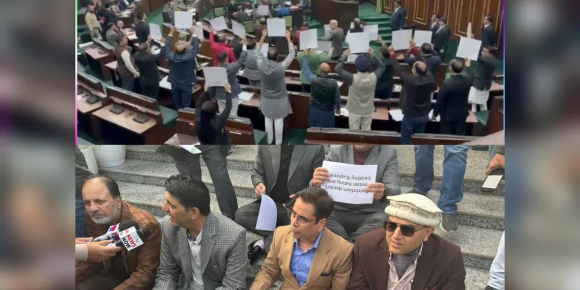 MLAs Protest Inside and Outside J&K Assembly Over Attacks on Kashmiris, Statehood, NLU Demand Row