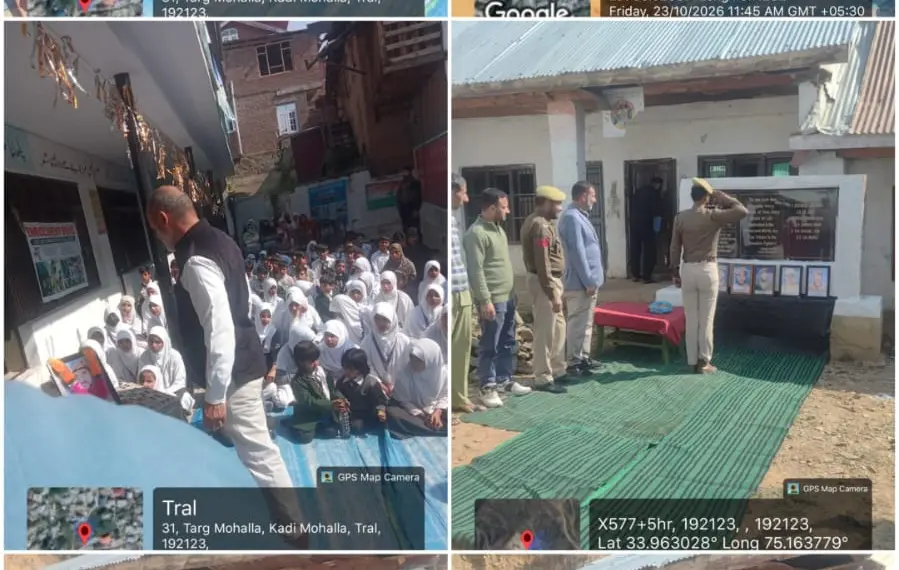 Awantipora Police Pays Tribute to Martyrs During Police Flag Day Week; Visits Martyr Families and Displays Their Portraits in Schools