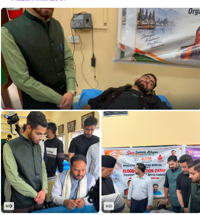 BJP Youth J&K Organises Blood Donation Camp at SKIMS Soura
