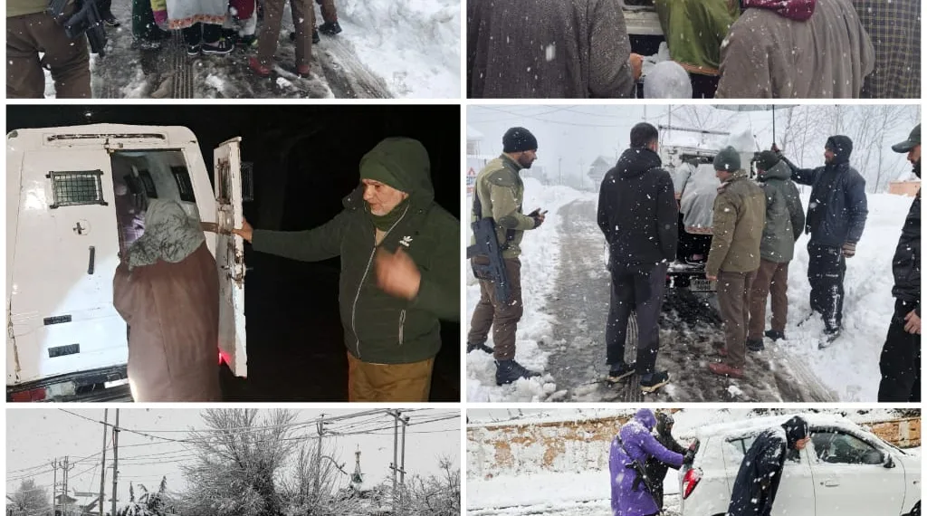 Budgam Police Lead Rescue Ops Amid Heavy Snowfall, Evacuate Pregnant Women and Stranded Nomads