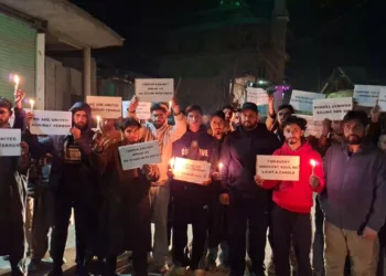 Candlelight March Held in Saderkoot Bala to Condemn Red Fort Car Blast